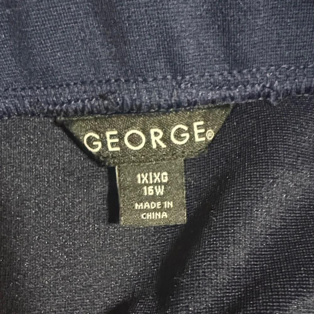 Navy Blue Skirt with Gold Accents by George Size 1X/ 16W - Picture 7 of 9